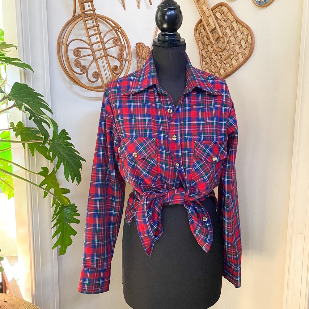 SOLD Vintage 70s Tartan Plaid Shirt